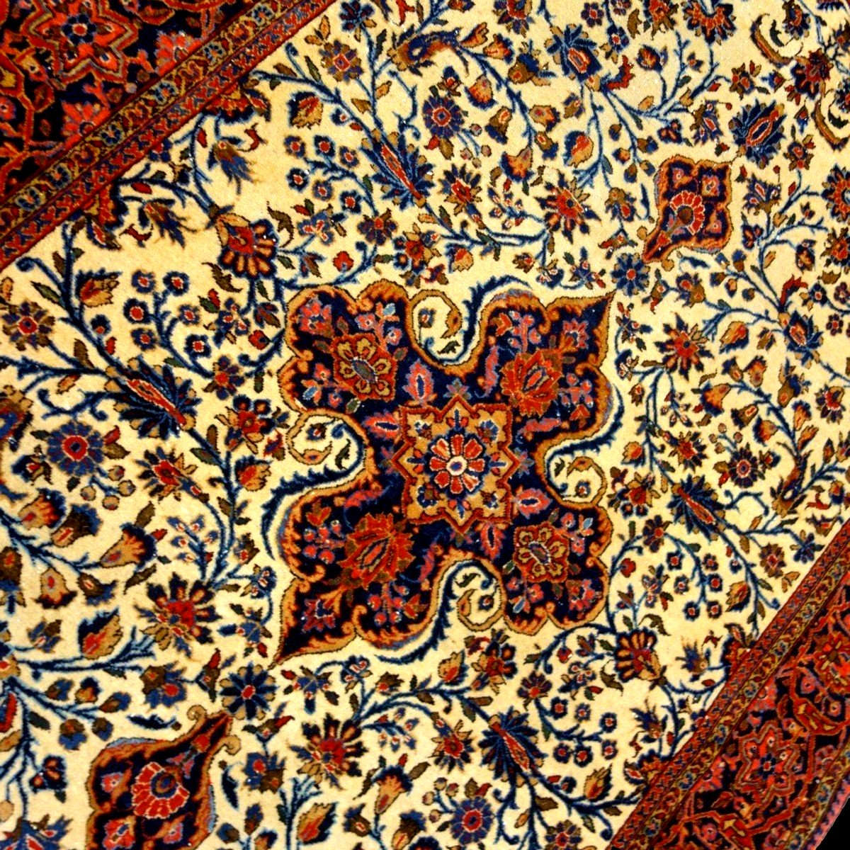 Tapis Kashan, 127 x 204 cm, laine kork nouée main en Iran vers 1930 - 1950, très bon état-photo-4