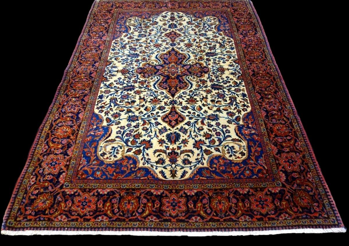 Tapis Kashan, 127 x 204 cm, laine kork nouée main en Iran vers 1930 - 1950, très bon état-photo-2