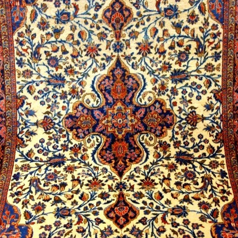 Tapis Kashan, 127 x 204 cm, laine kork nouée main en Iran vers 1930 - 1950, très bon état-photo-3