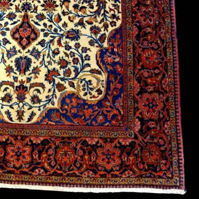 Tapis Kashan, 127 x 204 cm, laine kork nouée main en Iran vers 1930 - 1950, très bon état-photo-4