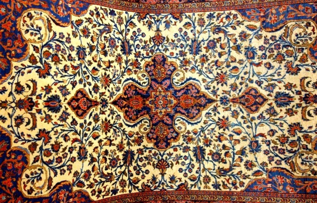 Tapis Kashan, 127 x 204 cm, laine kork nouée main en Iran vers 1930 - 1950, très bon état-photo-6