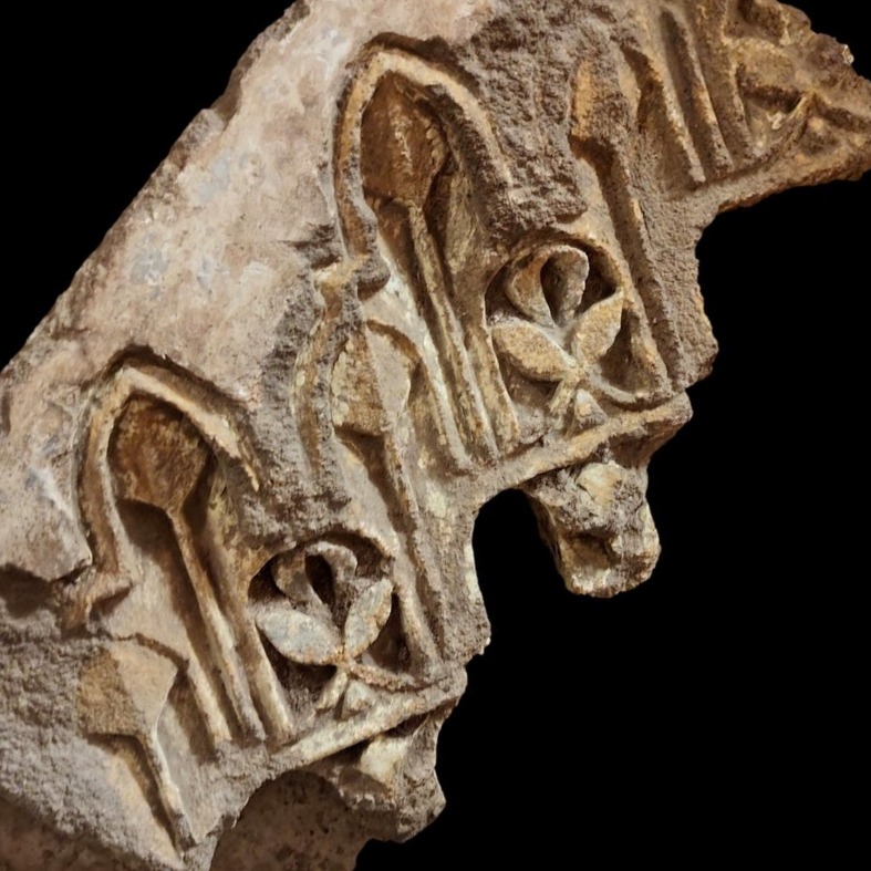 Architectural Fragment Made Of Sandstone, Morocco, Umayyad Period?  Traces Of Polychrome Decoration, Collection