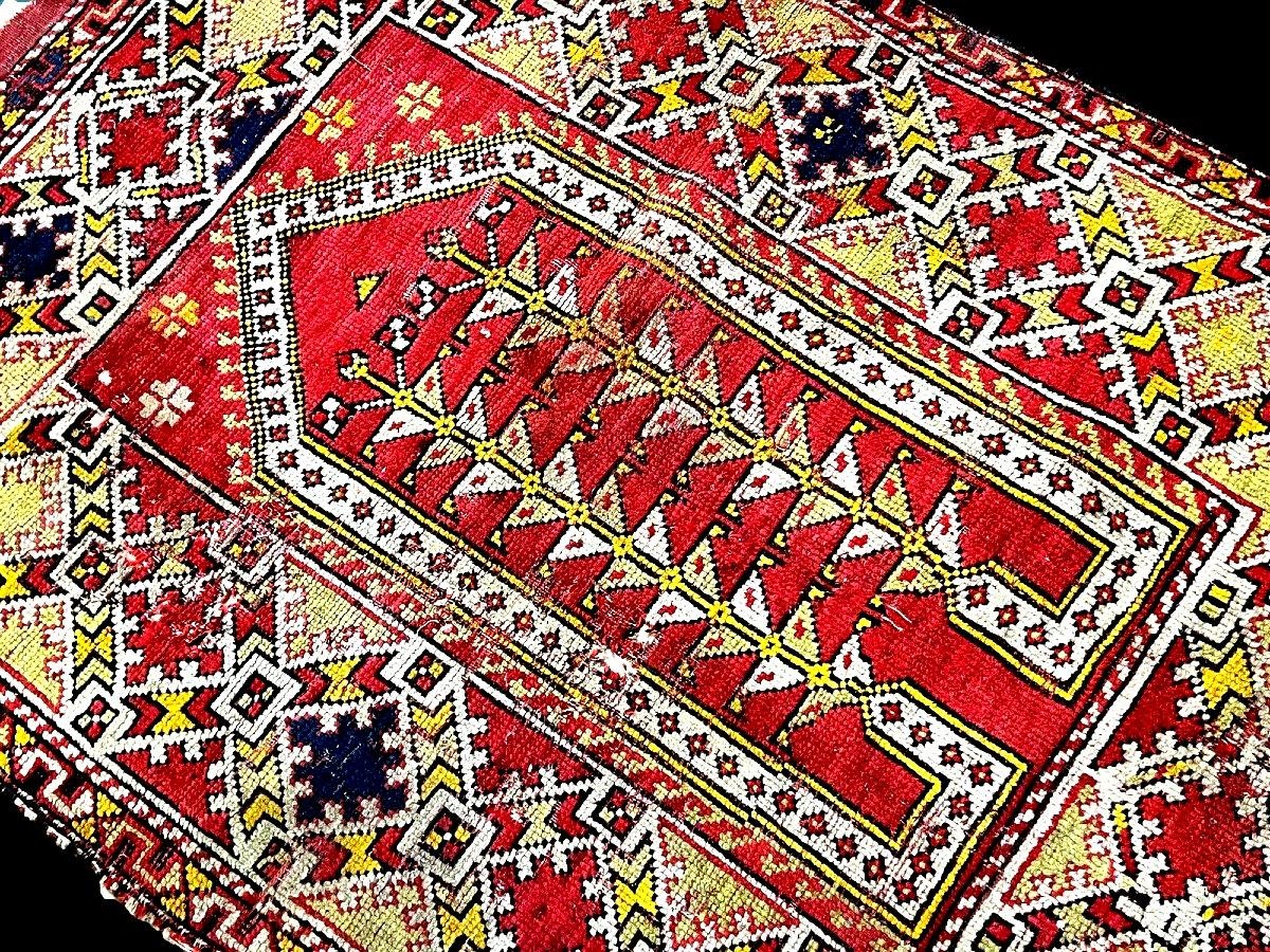 Tapis Avunya de prière , 95 x 135 cm, laine nouée main en Turquie, région de Marmara-photo-3