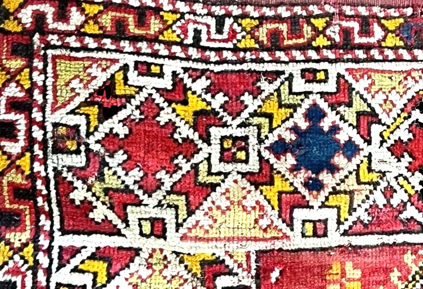 Tapis Avunya de prière , 95 x 135 cm, laine nouée main en Turquie, région de Marmara-photo-4
