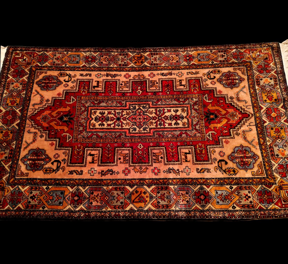 Tapis d'Erivan, Arménie, 135 x 220 cm, laine nouée main vers 1980, décor typique, Caucase-photo-3