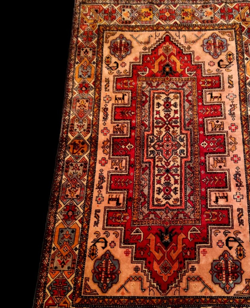 Tapis d'Erivan, Arménie, 135 x 220 cm, laine nouée main vers 1980, décor typique, Caucase-photo-1