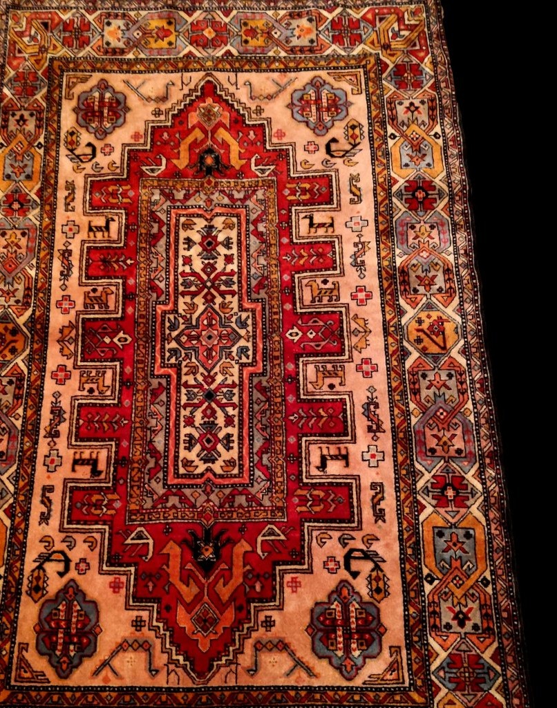Tapis d'Erivan, Arménie, 135 x 220 cm, laine nouée main vers 1980, décor typique, Caucase-photo-2