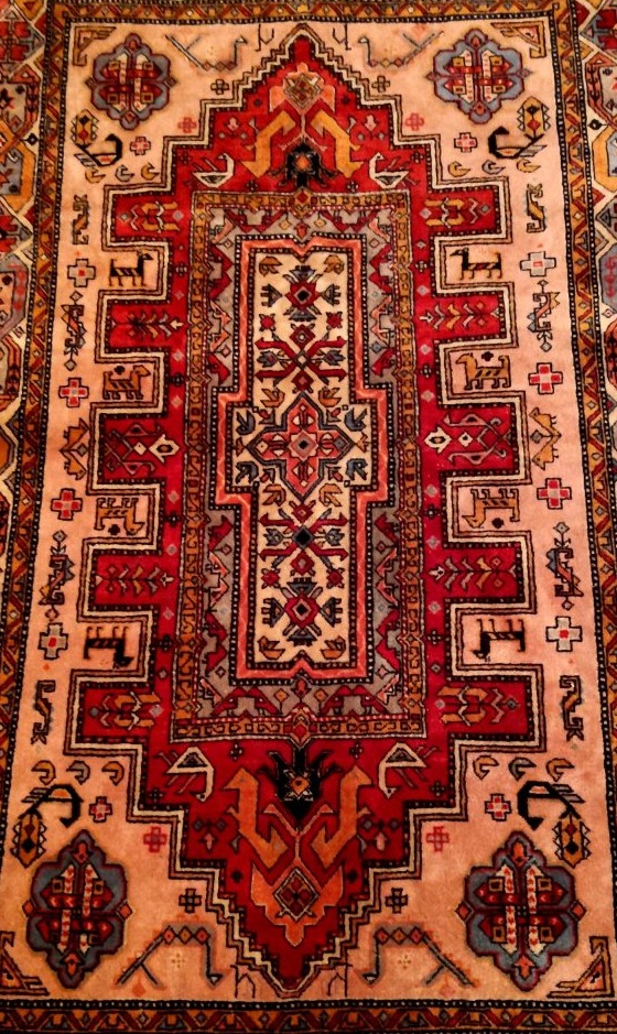 Tapis d'Erivan, Arménie, 135 x 220 cm, laine nouée main vers 1980, décor typique, Caucase-photo-6