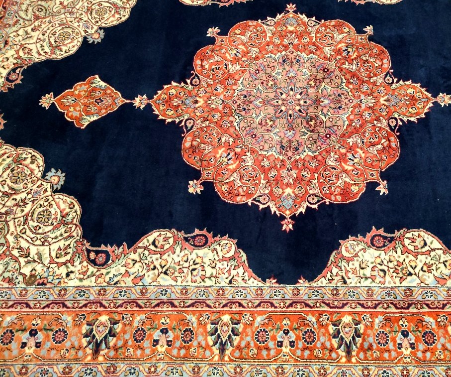Tapis Tabriz, 202 x 300 cm, laine kork nouée main vers 1980, très bon état-photo-4