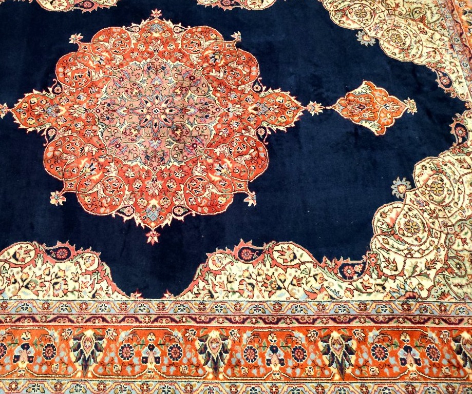 Tapis Tabriz, 202 x 300 cm, laine kork nouée main vers 1980, très bon état-photo-5