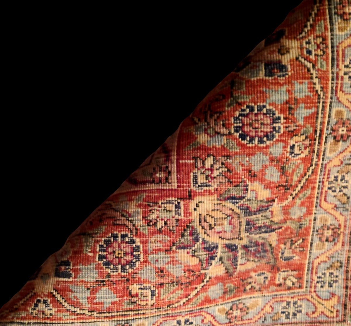 Tapis Tabriz, 202 x 300 cm, laine kork nouée main vers 1980, très bon état-photo-8