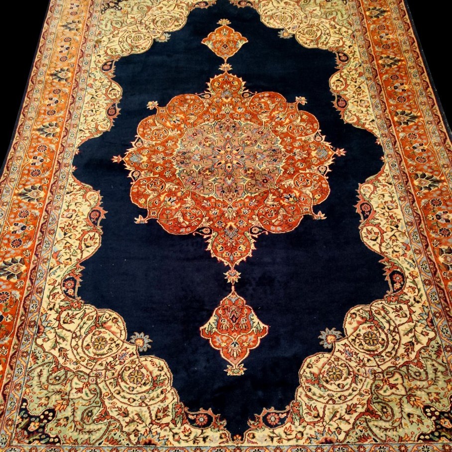 Tapis Tabriz, 202 x 300 cm, laine kork nouée main vers 1980, très bon état