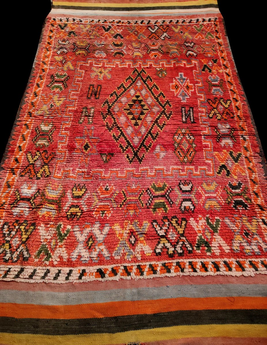 Large Berber Blanket, 172 X 315 Cm, Virgin Wool, Handwoven By Women, Morocco, 1970-photo-4