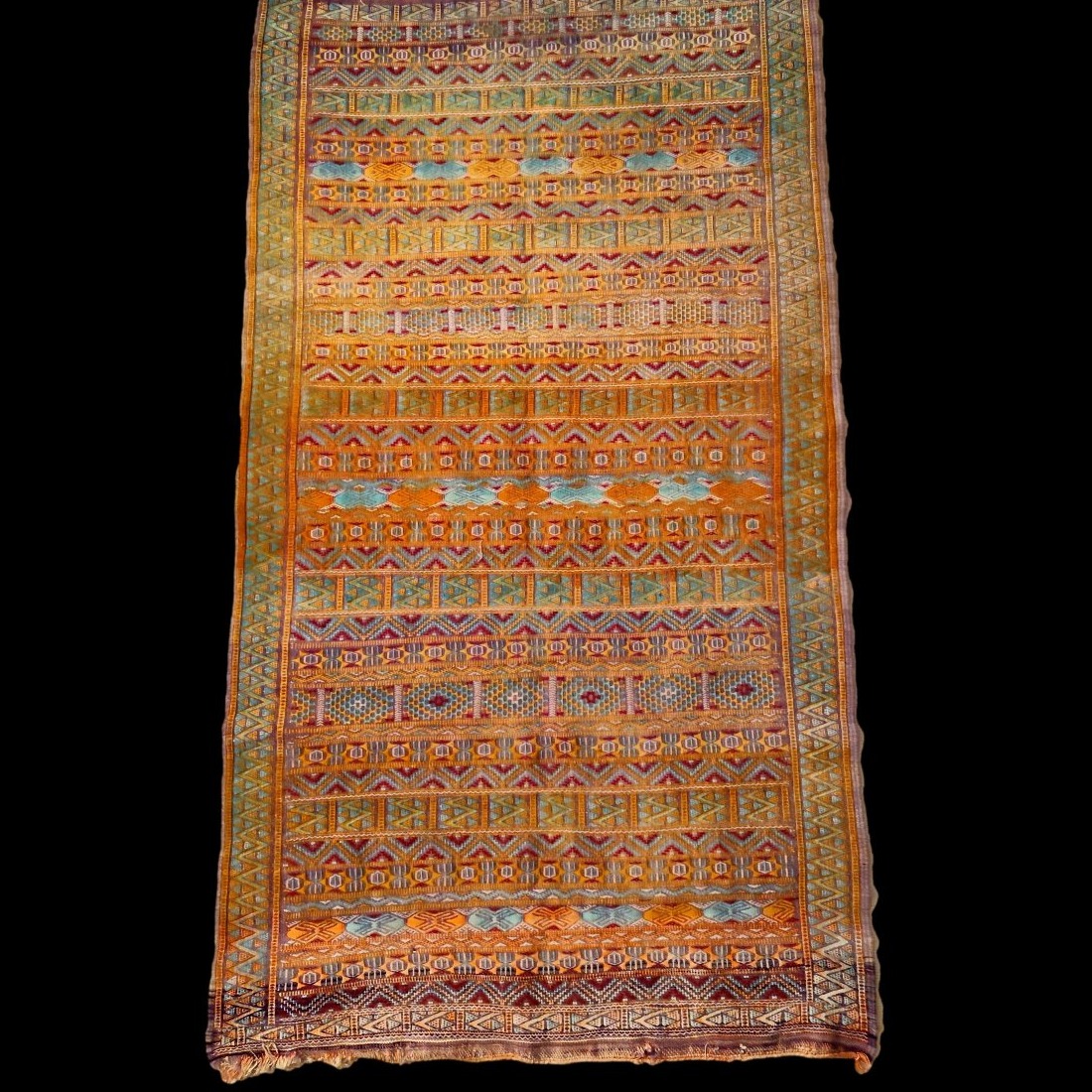 Large Berber Blanket, 172 X 315 Cm, Virgin Wool, Handwoven By Women, Morocco, 1970-photo-6