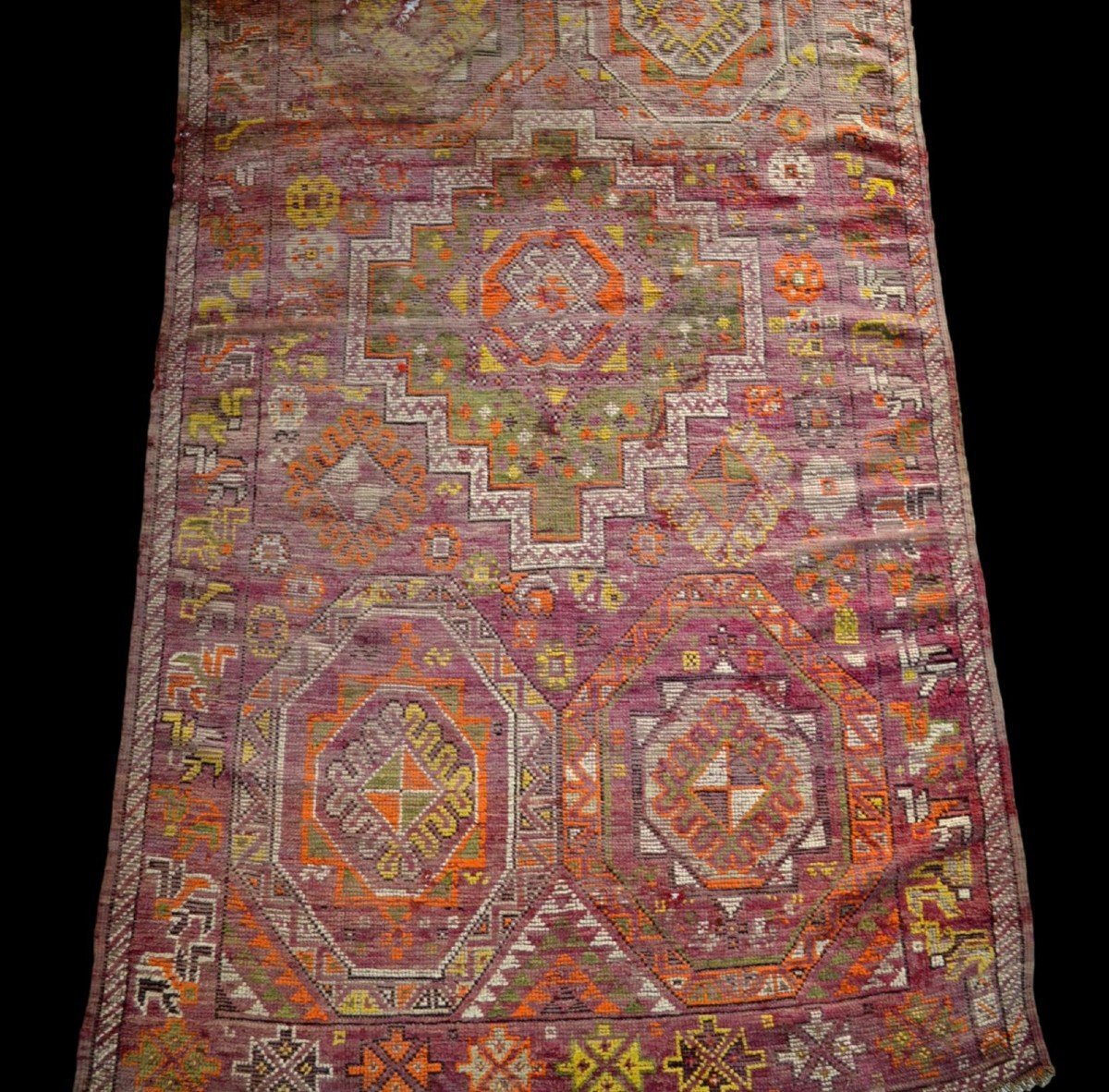 Large Berber Blanket, 172 X 315 Cm, Virgin Wool, Handwoven By Women, Morocco, 1970-photo-8