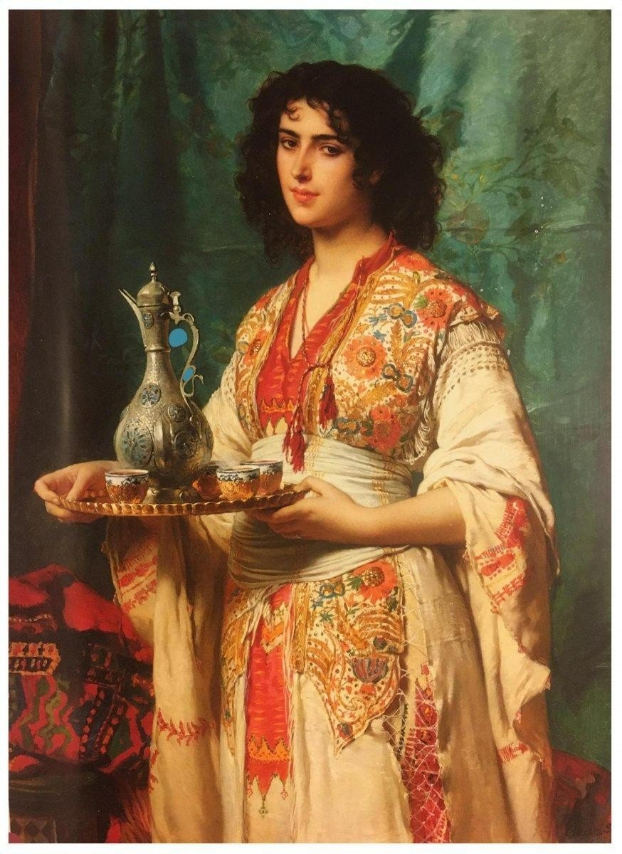 Plateau à décor floral, gravure au burin, Art islamique, Ottoman, Turquie du XIXème siècle-photo-2