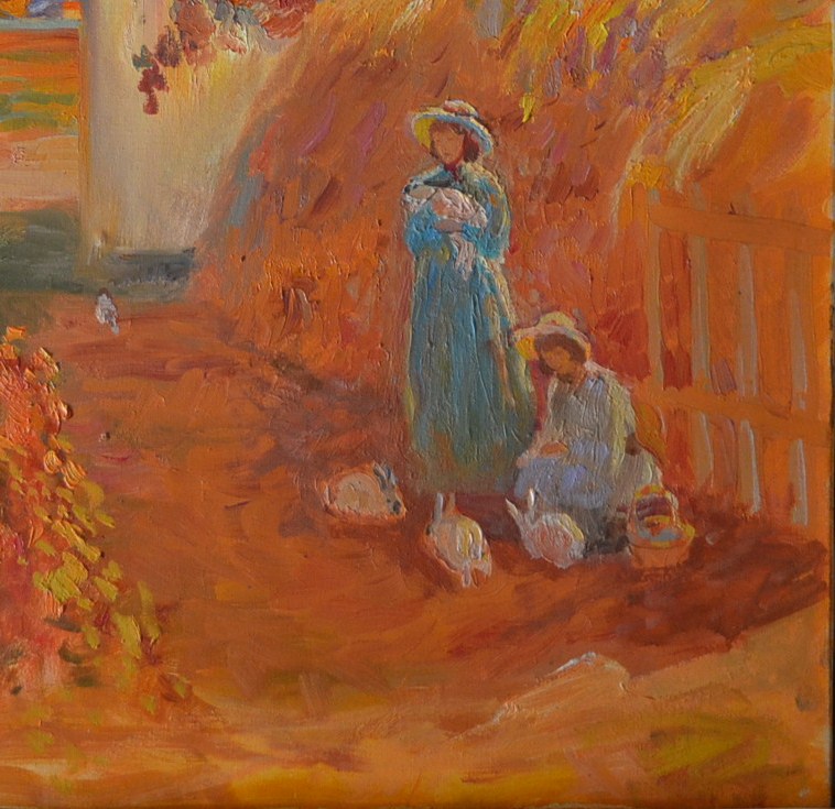 Marina ANDRIEVSKAIA (1966 - ) 46 x 61 cm , la ferme, huile sur toile, parfait état-photo-2