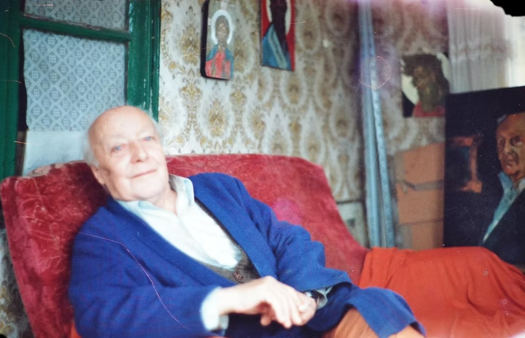 Rostislas LOUKINE , Encre de Chine, Portrait du Père Maximilien Kolbe, martyr du camp d'Auschwitz-photo-2