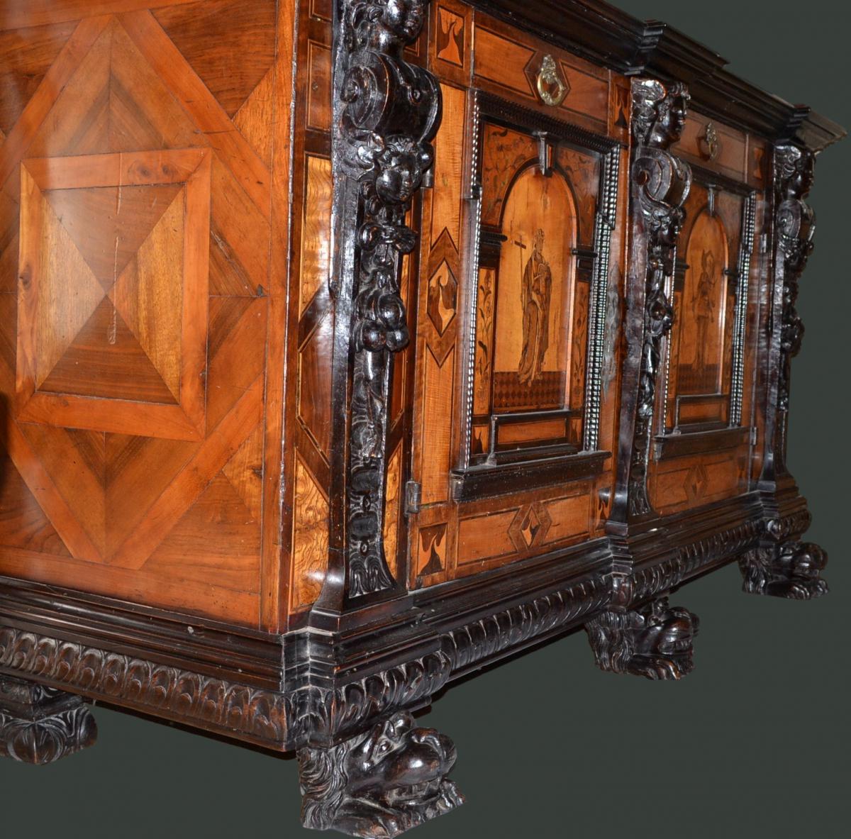 Buffet Inlaid Netherlands, Netherlands XVII Century, Perfect Condition-photo-3