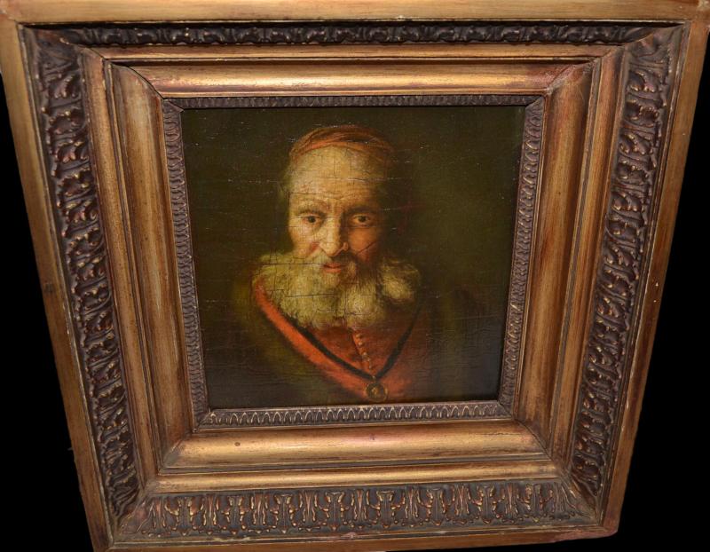 Portrait, Old Man, Circa 1890, Oil On Wood Panel-photo-4