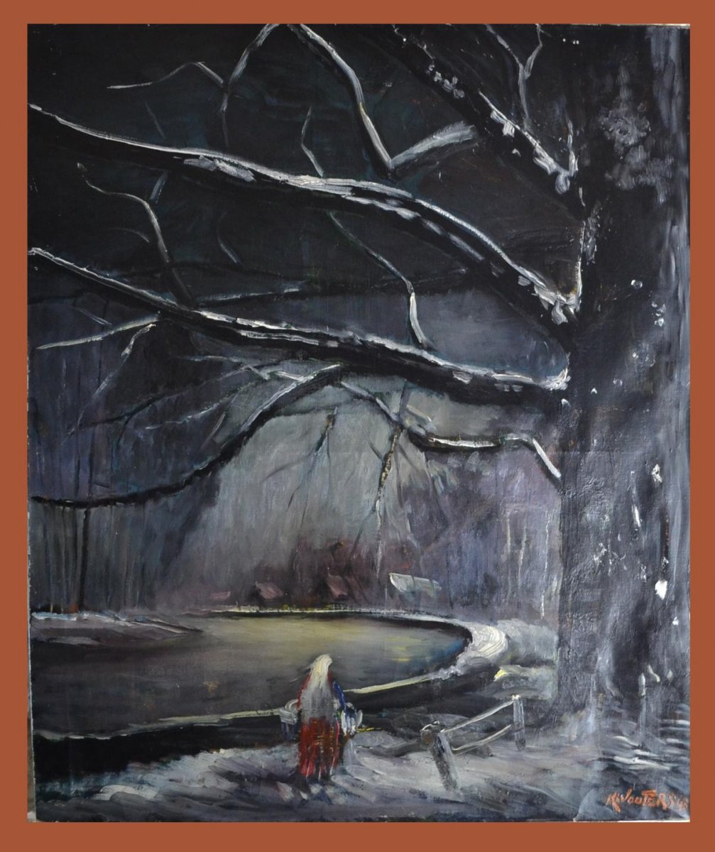 Wouters Karel  1892 - 1965,  Landscape Snow - 1948-photo-3
