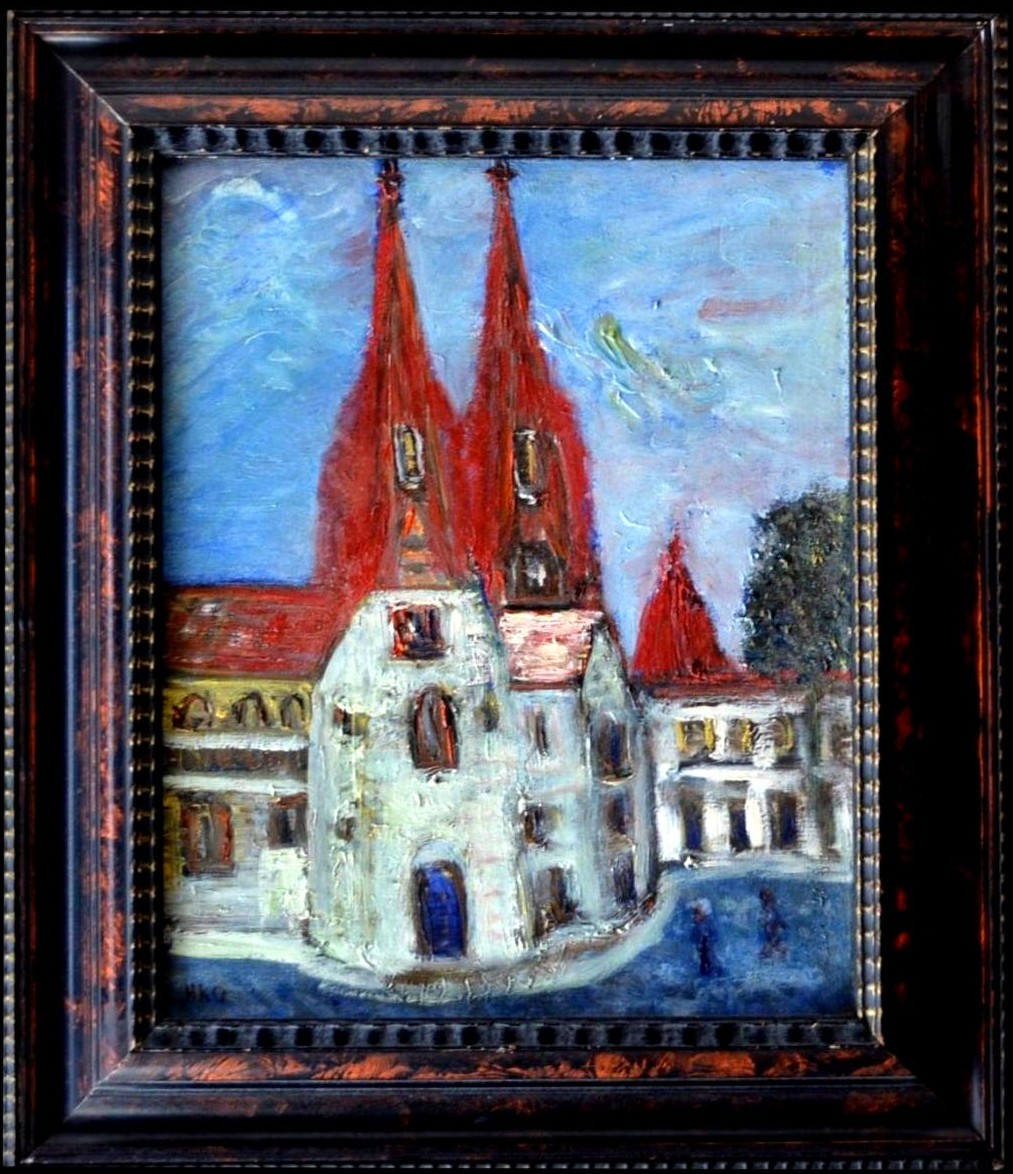 Harm Kamerlingh Onnes ( 1893 - 1985), The Street, Circa 1950, Oil On Canvas Signed Hko-photo-2