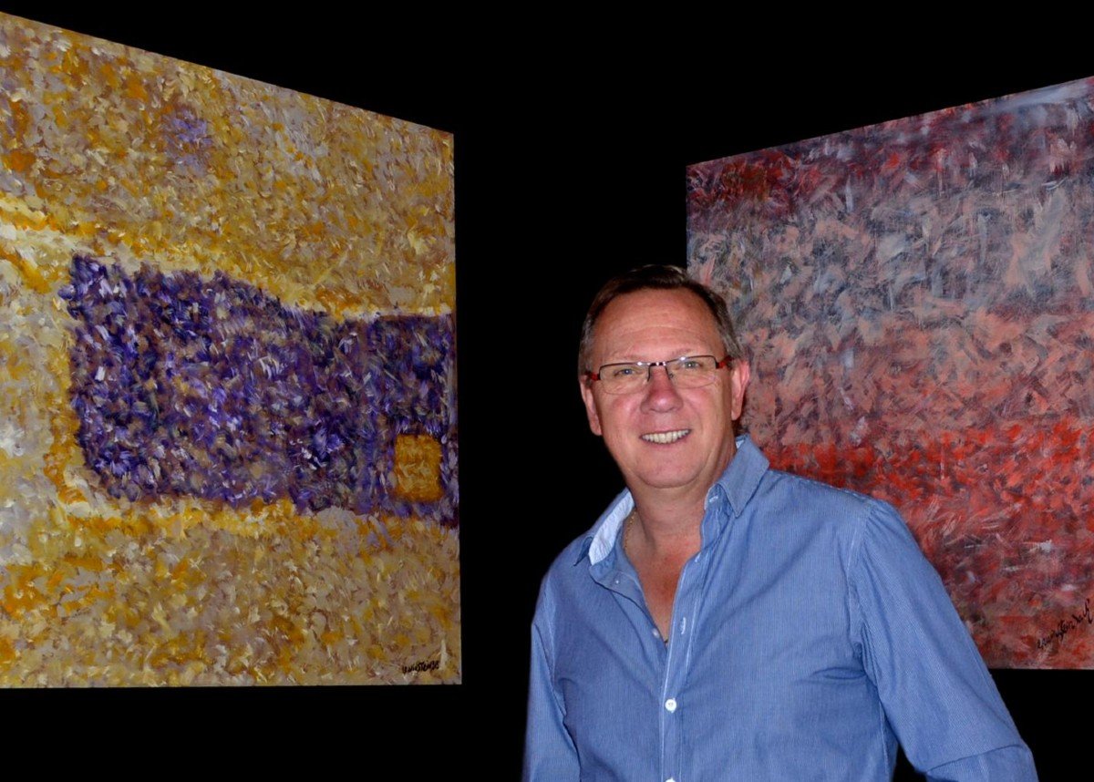 Erwin STEINBACH (1964-) « Paysage des Basses-Alpes au ciel rouge », 115 x 75 cm, France-photo-7