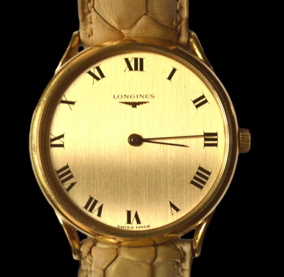 Longines, montre homme  maison Longines en or 18 K, vers 1980-photo-6