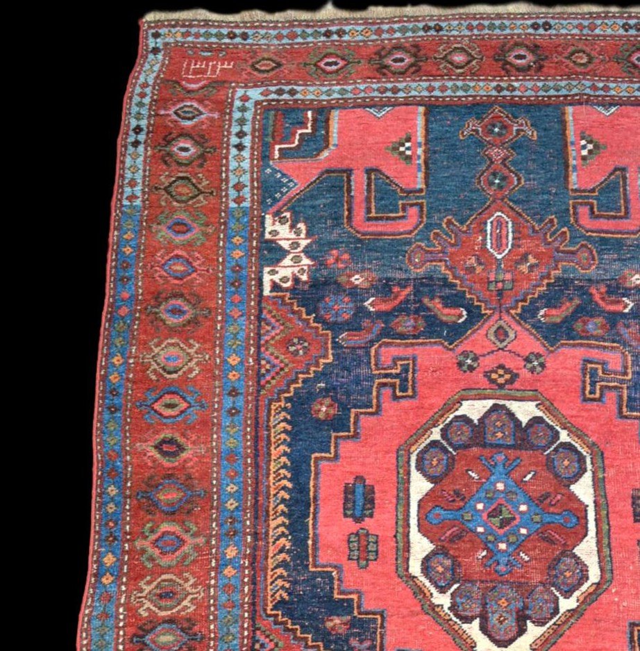 Tapis Kazak Lambalo, Caucase 125 cm x 194 cm, laine nouée main, daté de 1323 soit 1905-photo-3