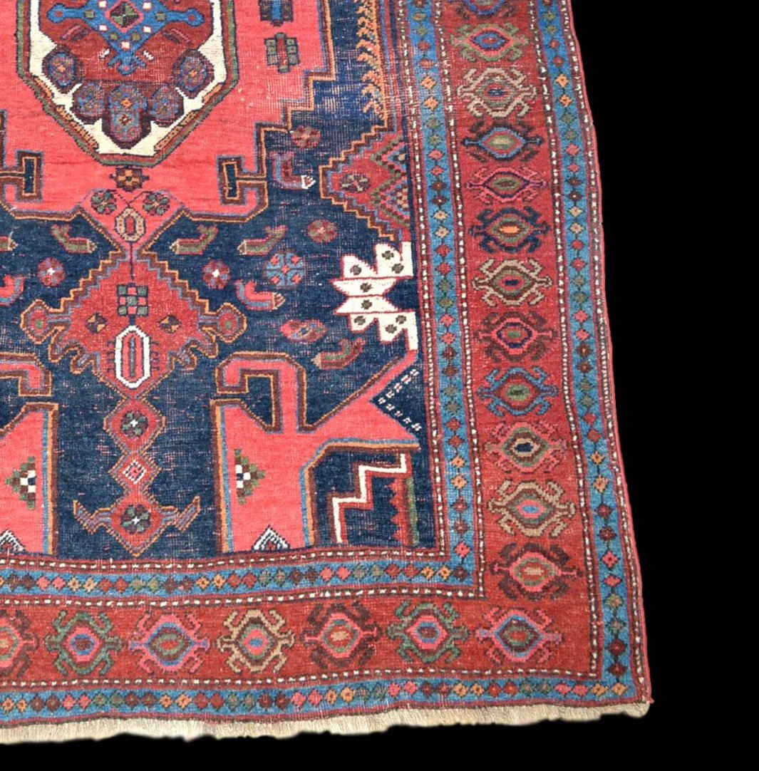 Tapis Kazak Lambalo, Caucase 125 cm x 194 cm, laine nouée main, daté de 1323 soit 1905-photo-3