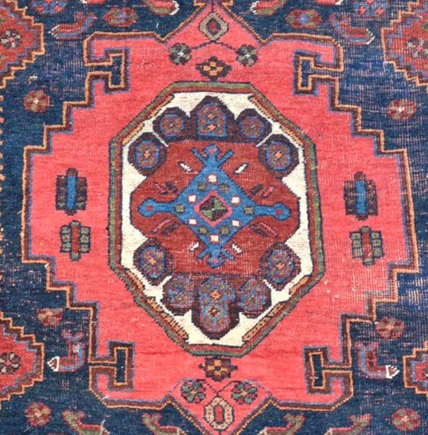 Tapis Kazak Lambalo, Caucase 125 cm x 194 cm, laine nouée main, daté de 1323 soit 1905-photo-6