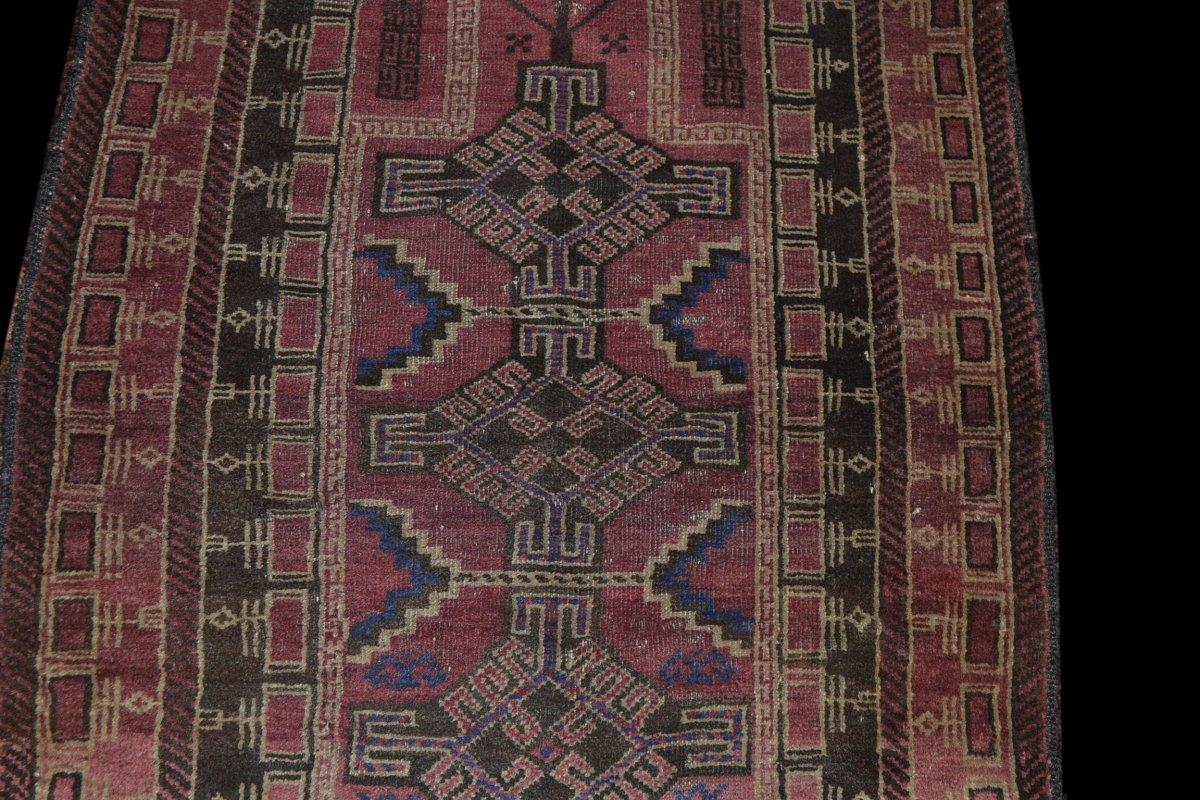 Tapis Baloutche Ancien, 77 cm x 123 cm, Noué Main, Iran, Début Du XXème Siècle-photo-3