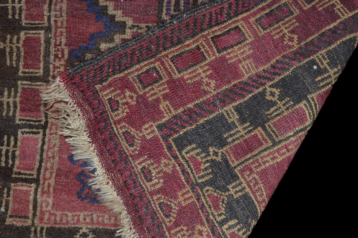 Tapis Baloutche Ancien, 77 cm x 123 cm, Noué Main, Iran, Début Du XXème Siècle-photo-1