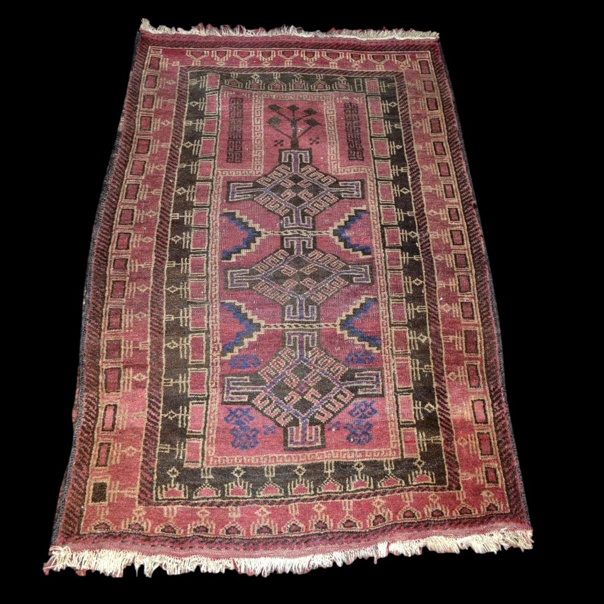Tapis Baloutche ancien, 77 cm x 123 cm, Noué Main en  Iran, première partie du XXème Siècle