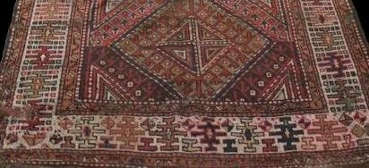 Tapis Karabagh Ancien, 136 cm X 334 cm,  Caucase,  Azerbaïdjan, XIX ème Siècle-photo-3