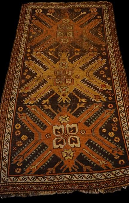 Old Chelaberd Rug, Caucasus, 113 Cm X 203 Cm, Karabakh Region, Early 20th Century-photo-5