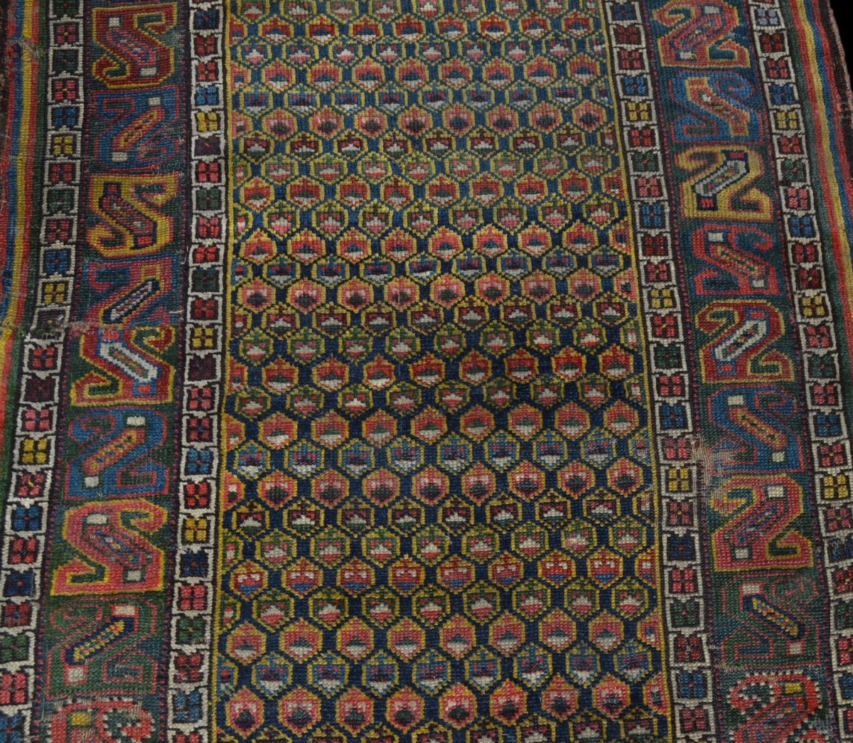 Old Daghestan Rug, Caucasus, 95 Cm X 114 Cm, Rare, Circa 1860-photo-3