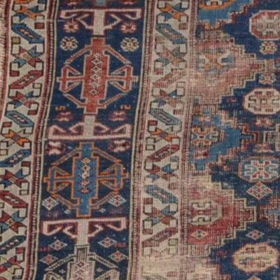 Old Chi-chi Carpet, Chechnya, Caucasus, 123 Cm X 174 Cm, Middle Of The XIXth Century-photo-6