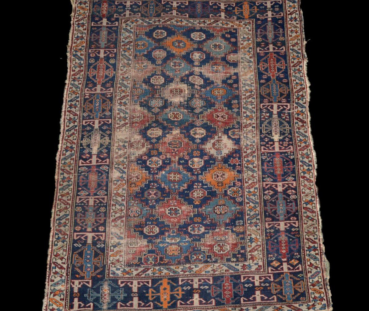 Old Chi-chi Carpet, Chechnya, Caucasus, 123 Cm X 174 Cm, Middle Of The XIXth Century