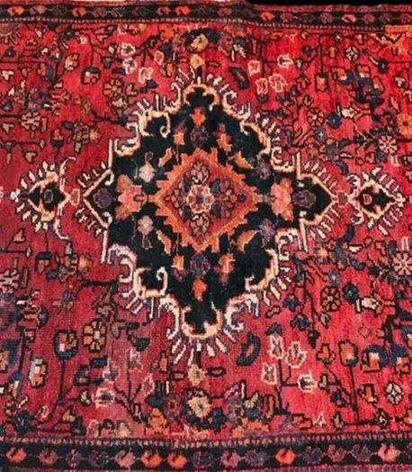 Tapis Persan Malayer, Iran, 103 cm x 188 cm, Noué Main, Fin Du XIXème Siècle, Très Bon état-photo-2