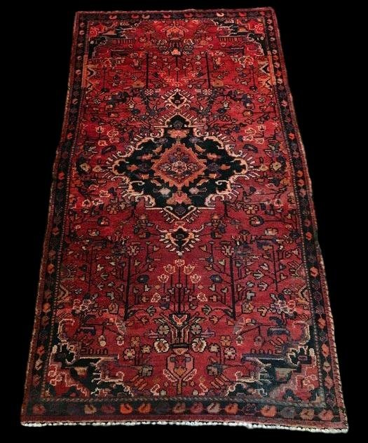 Tapis Persan Malayer, Iran, 103 cm x 188 cm, Noué Main, Fin Du XIXème Siècle, Très Bon état