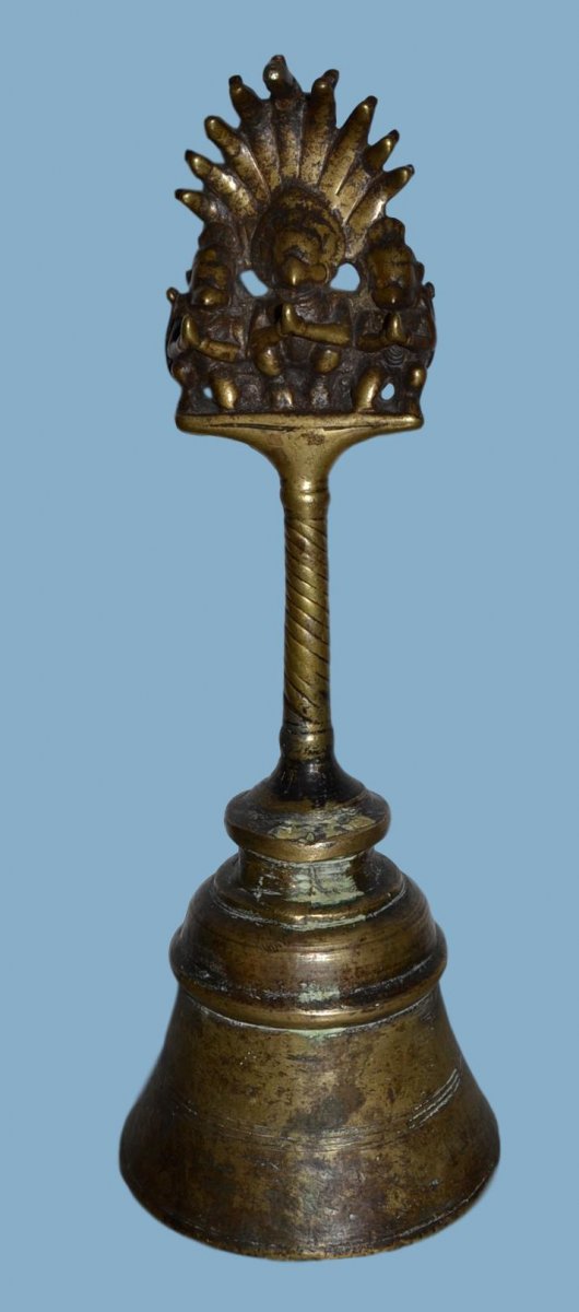 Large Ghanta Bell With Internal Batting, Shivaite Cult, South India, Late 18th Century-photo-5