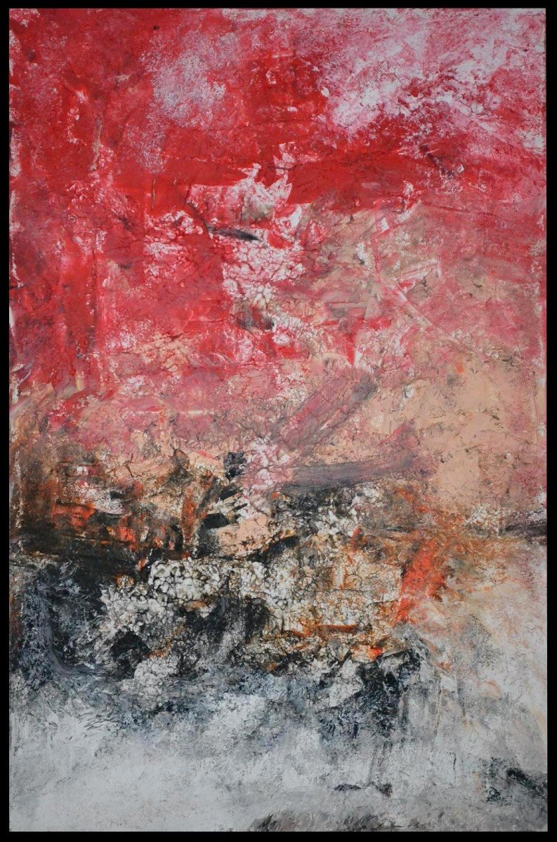 Erwin STEINBACH "Neige sur le Revest" 115 x 75 cm, technique mixte