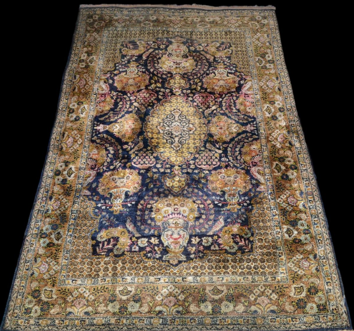 Tapis Kayseri, Turquie, 106 cm x 178 cm, soie nouée main, vers 1900-1920