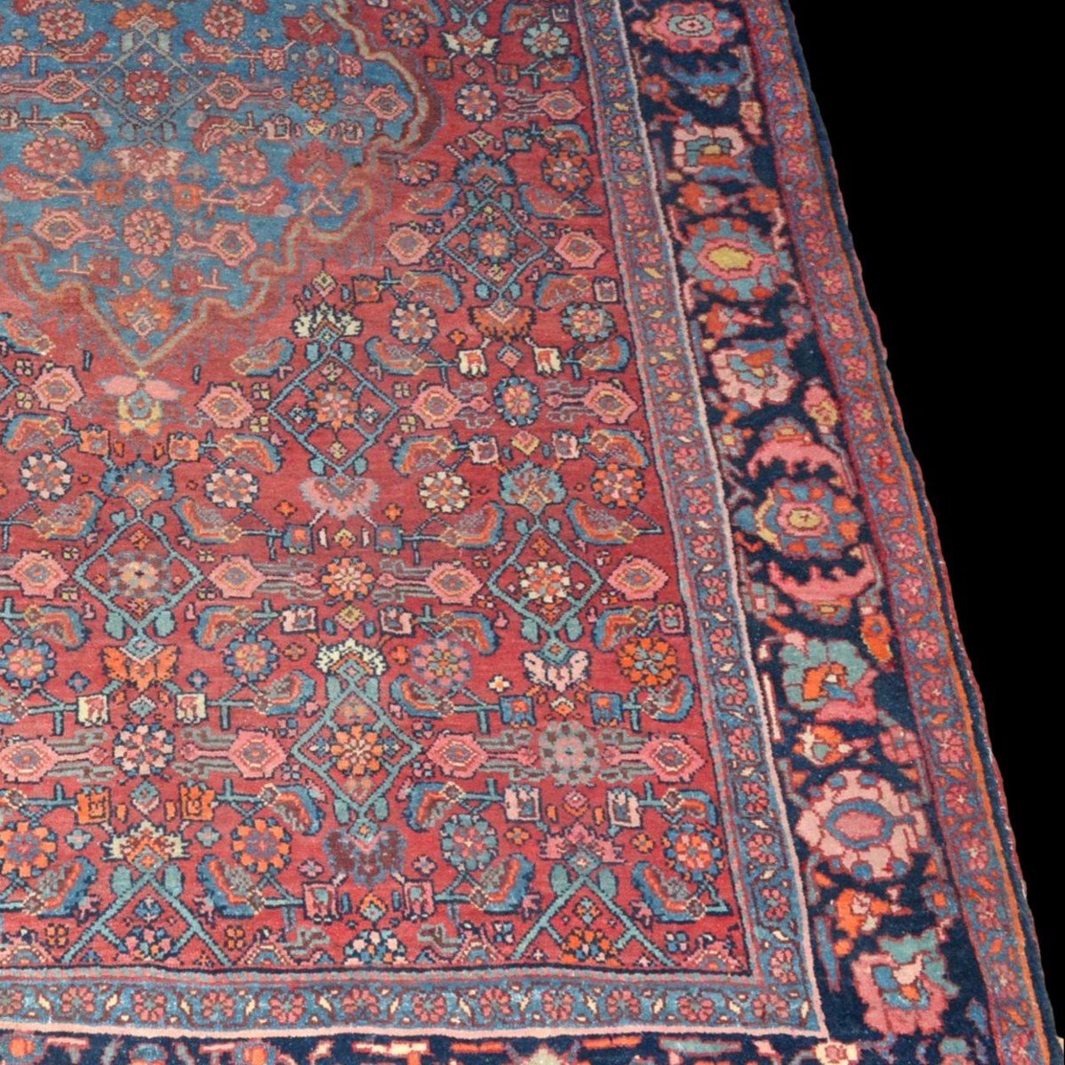 Tapis Persan Bidjar ancien, 135 cm x 218 cm, Laine nouée main en Iran vers 1920/1930-photo-5