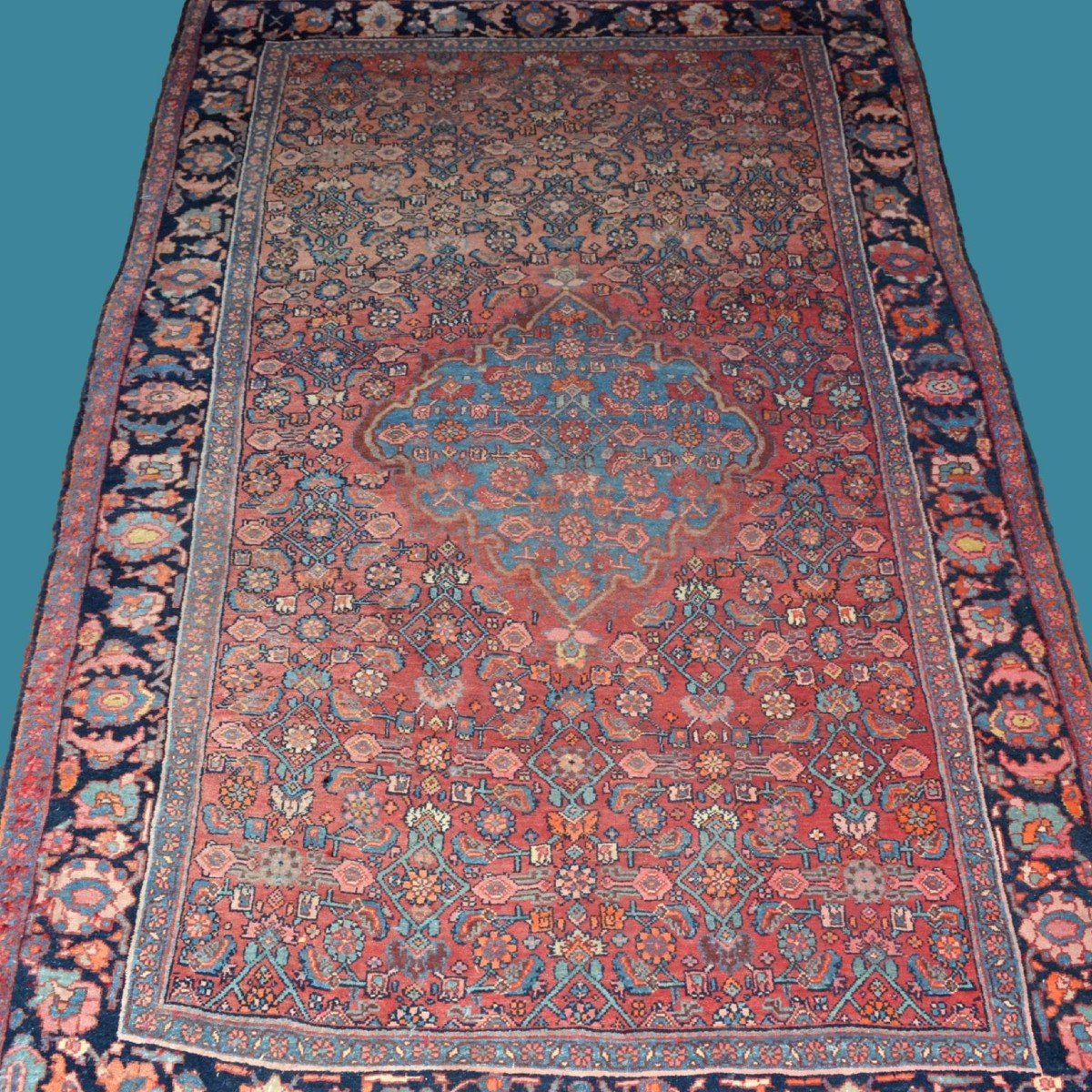 Tapis Persan Bidjar ancien, 135 cm x 218 cm, Laine nouée main en Iran vers 1920/1930-photo-8