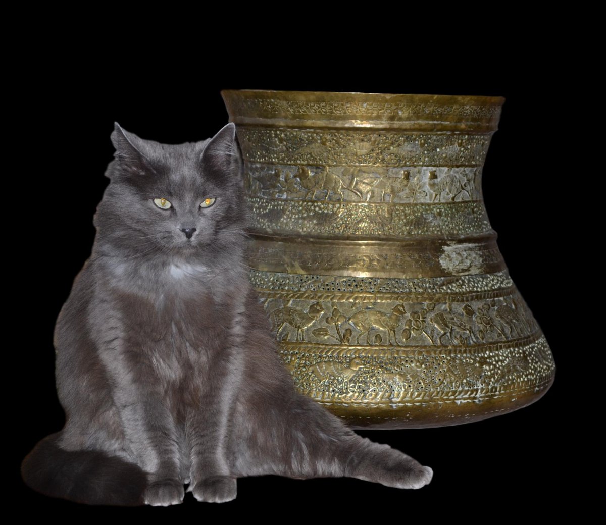 Important Chiseled Copper Vase, Indo-persian From The XIXth Century, In Superb Condition-photo-7