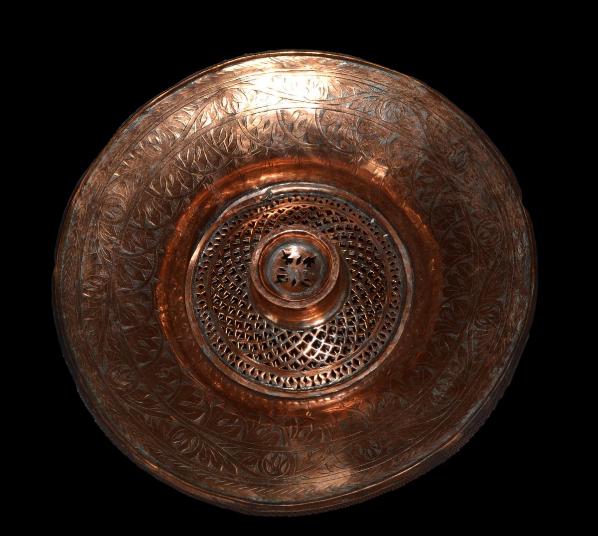 Ewer And Its Basin, Chiseled Copper, Ottoman Empire, End Of The XIXth Century,-photo-2