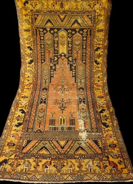 Yahyali Carpet Of Ancient Prayer, 118 Cm X 228 Cm, Anatolia, Turkey, Beginning Of XXth Century-photo-5