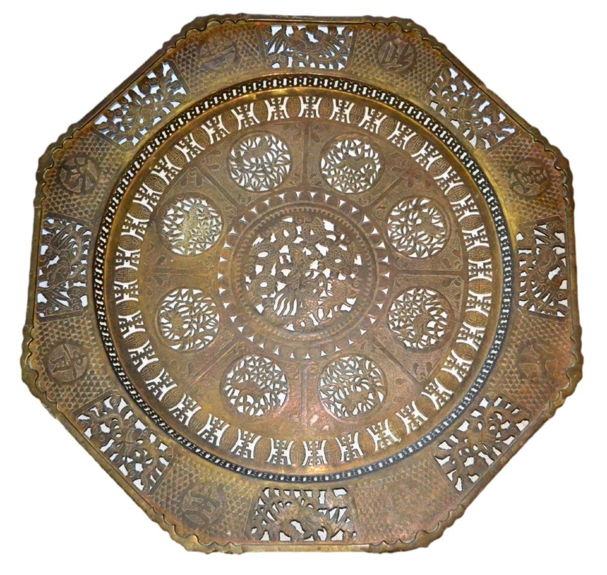 Tibet, Importante Plaque votive, "Vie de Bouddha " cuivre au repoussé, XIXème siècle-photo-8